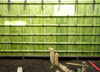 木組みの家「高円寺の家」お庭の塀は竹