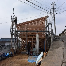 木組の家「松本城のみえる家」上棟